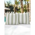 thumbnail image 4 of Outdoor Pillows Waterproof, Sage Green Striped Throw Pillows with Inserts Included, Farmhouse Vertical Stripes Indoor Outdoor Decorative Lumbar Pillow for Bed/Couch/Patio 16"x16", 2Pcs, 4 of 8