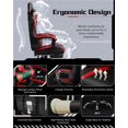 thumbnail image 4 of Yaheetech High Back Ergonomic Gaming Chair with Slide Out Footrest, Black/Red, 4 of 7