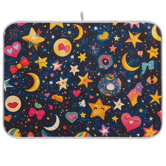 Yayeee Dish Drying Mat for Kitchen Counter Ultra Absorbent Easy Clean Pad 18x16", Small Space Pattern