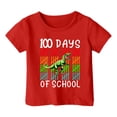 thumbnail image 1 of T-shirts Filles Garçon Fille Imprimé Dinoasur Col Rond Manches Courtes Décontractées Hauts Filles Rouge 10-11 Ans, 1 of 4