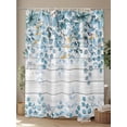 thumbnail image 4 of Fsddascl Blue Eucalyptus Leaves Shower Curtain Set - Long 72" x 84" Washable Bathtub Curtain with 12 Hooks, Watercolor Plants Floral Wooden Waterproof Fabric Stall Shower Curtains for Bathroom, 4 of 6