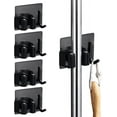 thumbnail image 1 of Mop Broom Holder with Hooks,4Pcs Stainless Steel Self Adhesive Broom Holder Garden Tool Storage Rack Brush Hook Wall Mounted Umbrella Holder Sweeping for Kitchen, Bathroom, Closet, Garden, Garage, 1 of 5