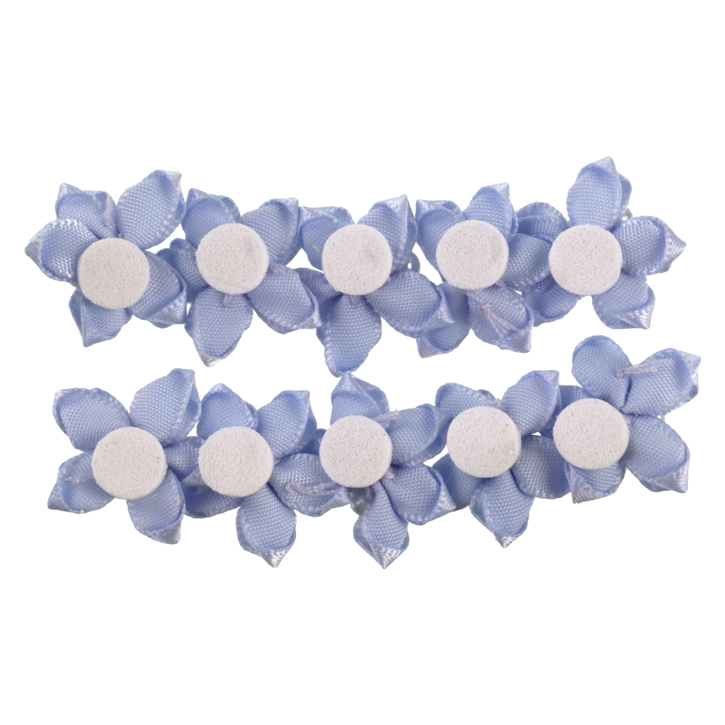 Offray Accessories, Blue Gray 3/4 inch Value Pack 5 Petal Gem Flower Accessory for Wedding, Hair Clips, and Scrapbooking, 10 count, 1 Package