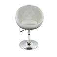 thumbnail image 2 of Nicer Furniture White Rounded Faux Leather bar Stool, 2 of 5