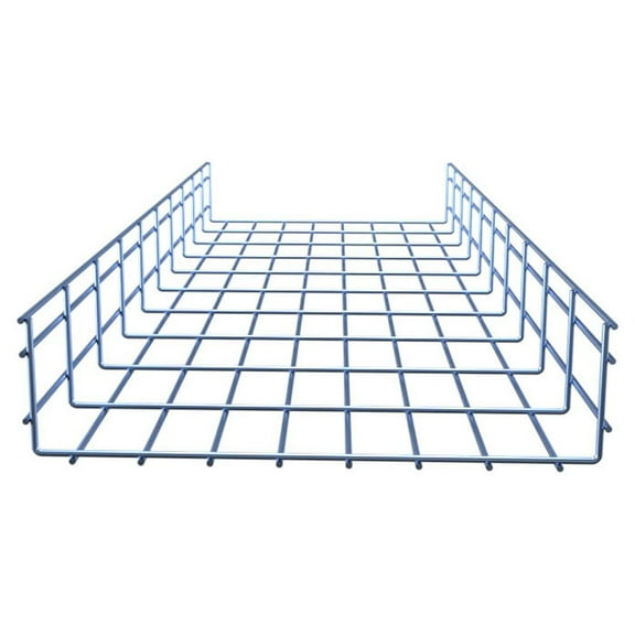 Electro Zinc Plated Wire Mesh Cable Tray, Silver Steel, 15.75 x 3.94 x 118.12 inch, 4-Pack