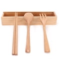 thumbnail image 4 of Tenedor Portátil, Cuchara, Palillos, Juego De Cubiertos De Viaje Para Acampar, Cubiertos Reutilizables De Madera De Haya Natural, Juego De Viaje, Utensilios Portátiles, 4 of 7