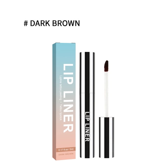 Alvantor Long Lasting Dark Brown Peel off Lip Liner Stain with Hyaluronic Acid & Vitamin E, Waterproof Matte Finish, 0.17fl.oz
