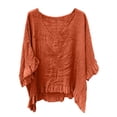 thumbnail image 2 of Women's Tops Short Sleeve V-Neck Plus Size Loose Ruffle Hem Cuffs Tee Top, 2 of 7