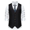 thumbnail image 2 of Rciityk Men's Suit Vests Business Suit Vestss for Men Formal Slim Solid Fashion Retro Wedding Waistcoat for V-Neck Tuxedo Vests, 2 of 8