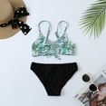 thumbnail image 2 of Summer Savings Clearance! Edvintorg Bikini Girls Kids 2024 Swimsuit Kids Ruched Tie Front Bikini Set 7-15Years Two Piece Bathing Suit Children Swimwear For Girls Teen Beachwear, 2 of 6