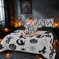 thumbnail image 3 of Homewish Halloween Witch Ghost Full Size Bedding Sets, Spider Web Pumpkin Full Size Bed in a Bag, Black Gray, Black Reversible 7-Piece, 3 of 7