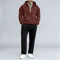 thumbnail image 2 of 2 Piece Mens Sweatsuits Casual Half Zip Hoodie and Sweatpant Pant Sets Sports Outfits Long Sleeve Tracksuits (XL, Wine), 2 of 7