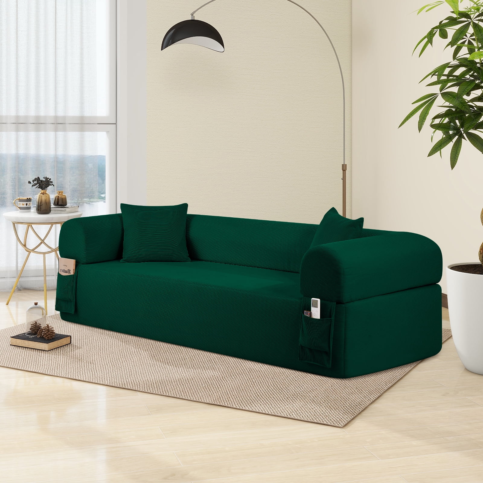 Floor Sofa Sofa-in-a-Box, No Installation & Easy to Transport Memory Foam With Individual Pocket Springs Seat
