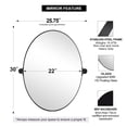 thumbnail image 4 of MOON MIRROR Black Oval Pivot Mirror, Oval Balck Vanity Mirror for Wall,Stainless Steel Oval Bathroom Mirror ( Overall 25.75" x 30"), 4 of 7