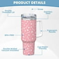 thumbnail image 5 of Sikiie Love Insulated Stainless Water Bottle Lid Travel Mug Cup Insulated Tumblers Cup 40oz Ice Bully With Handle, 5 of 8