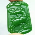 thumbnail image 4 of HOOUN Natural Jade Jasper Stone Amulet Statue Green Pendant Necklace Chinese Zodiac-Horse, 4 of 6