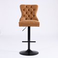 thumbnail image 3 of LEGAHOME Adjustable Bar Stools Set of 2, 26” Swivel Counter Height Bar Stools with Handcrafted Buttons and Hammered Rivets, Vintage American Bar Stools for Kitchen Island, Bar, Home, Orange, 3 of 9