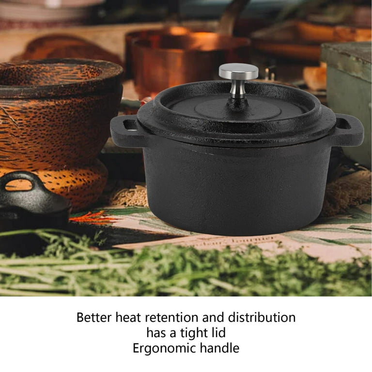 Cast Iron Dutch Oven with Lid – Non-Stick Ovenproof, Enamelled Casserole Pot –Oven Safe Up to 500° F Sturdy Dutch Oven Cookware – Orange, 6.4-Quart
