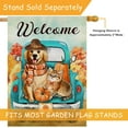 thumbnail image 4 of Welcome Fall Dog Cat Decorative House Flag, Autumn Truck Golden Retriever Puppy Kitty Kitten Home Yard Garden Outdoor Decor, Thanksgiving Pumpkin Farmhouse Large Outside Decoration 28 x 40, 4 of 6