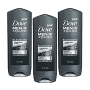 Dove Men+Care Elements Charcoal and Clay Body Wash, 18 Oz, 3 Pack