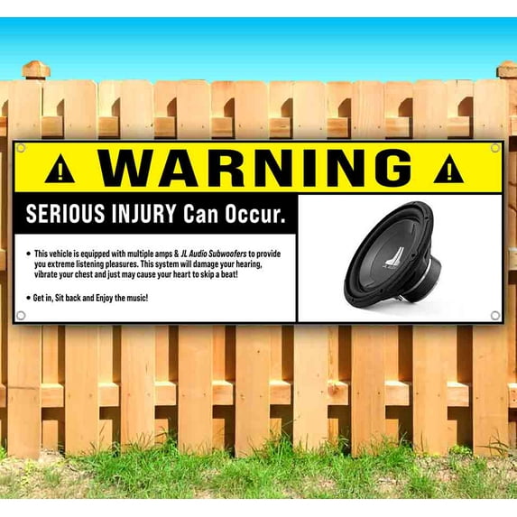 Subwoofer Warning Customizable 13 oz Banner Heavy-Duty Vinyl Single-Sided With Metal Grommets