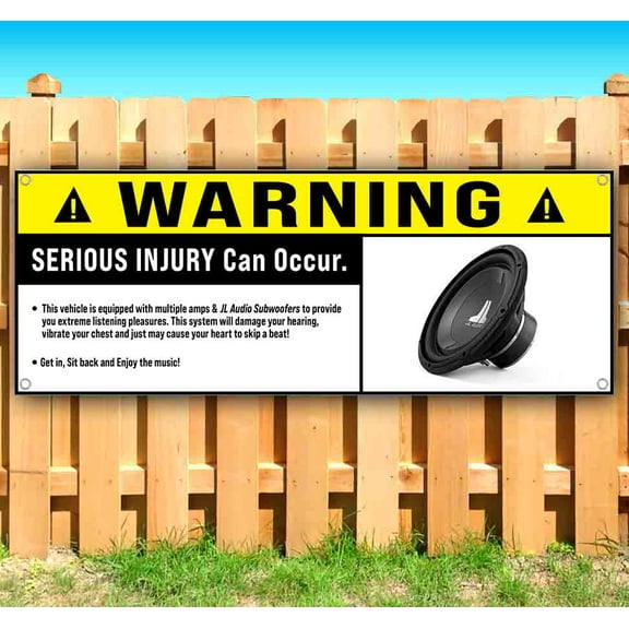 Subwoofer Warning Customizable 13 oz Banner Heavy-Duty Vinyl Single-Sided With Metal Grommets