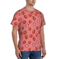 thumbnail image 2 of Vsdgher Red Strawberry Print Men's Dry Fit Mesh Athletic Shirts Moisture Wicking Tennis T-Shirt Tops, 2 of 9
