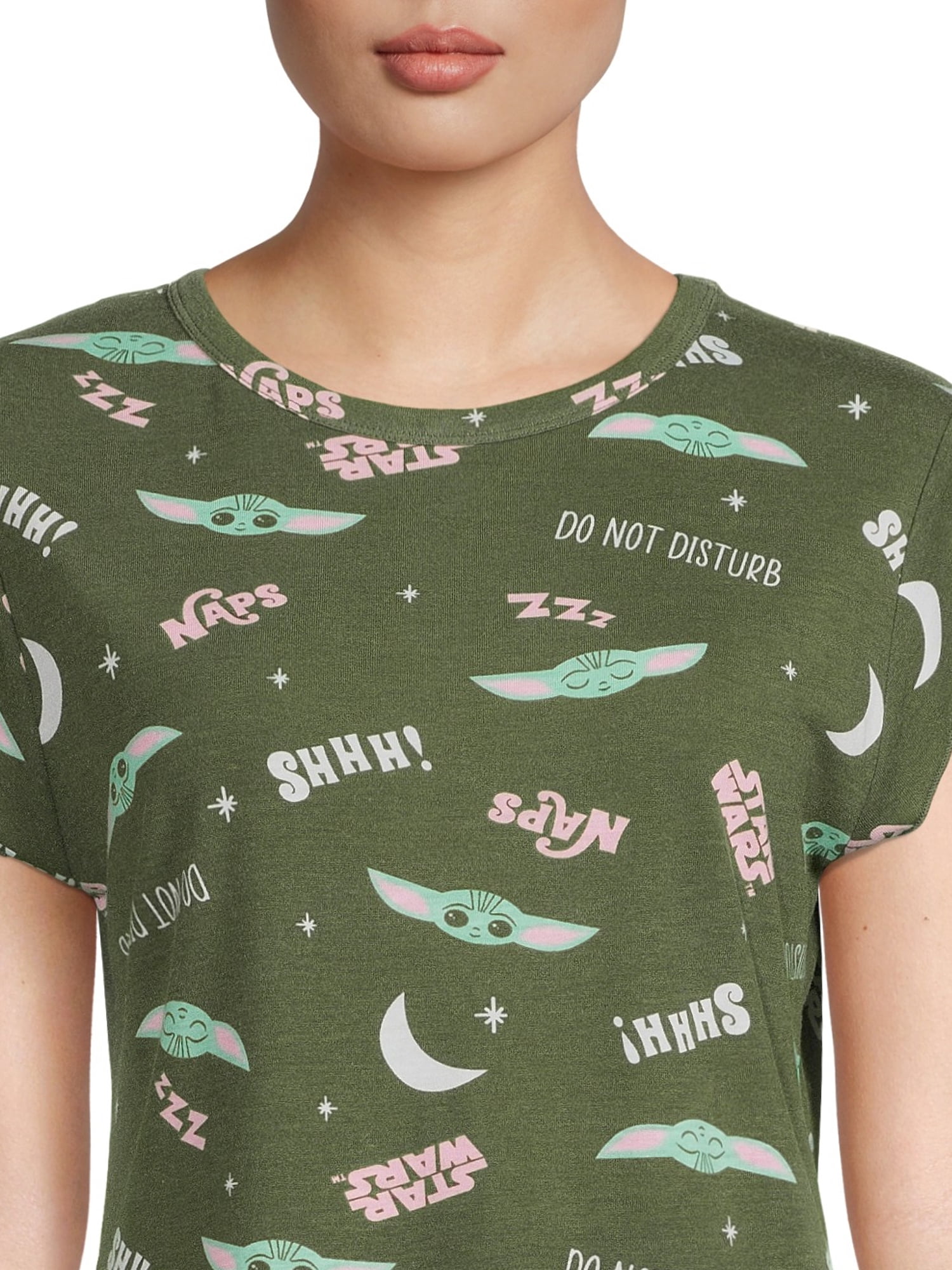 Lucas Film Women's and Women's Plus Star Wars The Child Top and Shorts Pajama Set, 3-Piece