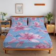 thumbnail image 1 of Flower Fitted Sheet Set with Pillowcase 3D Rose Printed Bedding Set Home Bedroom Decor,Full(54"x75"), 1 of 5