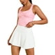 thumbnail image 1 of Conjunto sin mangas de dos piezas ATHLECHIC para mujer, falda de tenis fruncida y top corto con skort plisado M Rosa Blanco, 1 of 1