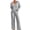 Gray, variant on BODOAO Women's Knit Lounge Set, Ribbed V-Neck Long Sleeve Pullover and Wide Leg Pants, Cozy Relaxed Sweatsuit, Elegant Travel Daily Tracksuit JN 2XL