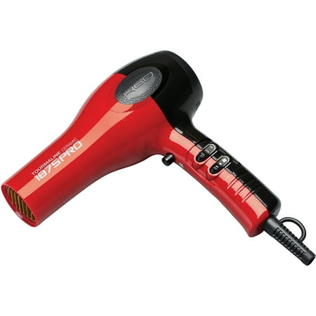 Red by Kiss 1875 Pro Watt Ceramic Tourmaline Hair Dryer with 4 Additional Styling (Best Dog Hair Dryer Uk)