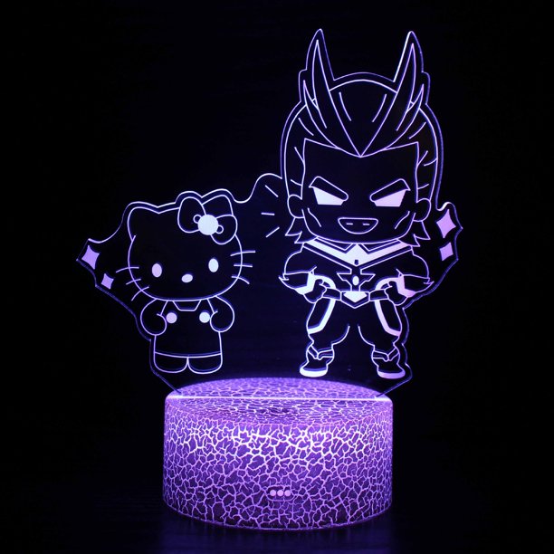 Lámpara de noche de Hello Kitty, regalo de cumpleaños en 3D, adornos creativos, lámpara de mesa pequeña, lámpara de ambiente de celebridades de Internet, lámpara de mesa de escritorio creativa