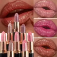 thumbnail image 2 of 6 Colors Glitter Lipstick Waterproof Lasting Diamond Pearlescent Metallic Lipstick Pink Red Lip Gloss Women Lips Makeup Cosmetic, 2 of 5