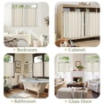 thumbnail image 2 of jinchan Small Window Curtains 45 Inch Length Linen Cafe Curtains for Kitchen Bathroom Bordered Floral Embroidered Short Drapes Ru, 2 of 9