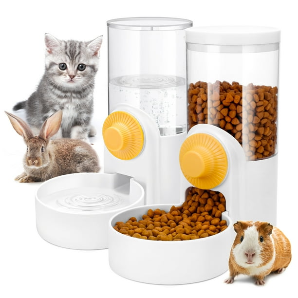 Rumbeast 2Pcs Gravity Pet Feeders and Waterers, Hanging Gravity Cage