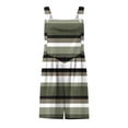 thumbnail image 5 of Feancey Casual Overalls Shorts for Women Sleeveless Striped Short Jumpsuits Button Adjustable Strap Beach Rompers with Pockets Army Green XXL, 5 of 8