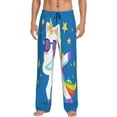 thumbnail image 2 of Goofa Cool Unicorn Star Golden Printed Soft Pajama Pants for Men, Wide Leg Comfy Casual Lounge Yoga Pants-X-Large, 2 of 9