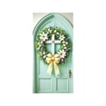 thumbnail image 3 of KOYPTL Easter Welcome Door Cover Curtain 71x35",Pastel Floral Bunny Eggs with Bow Cross Design,Spring Home Decoration Front Door Cover Banner for Indoor Outdoor Home Porch Entryway Wall Hanging Decor, 3 of 6
