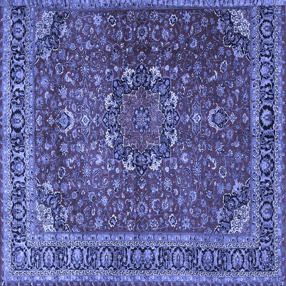 Ahgly Company Machine Washable Indoor Square Persian Blue Traditional Area Rugs, 3' Square