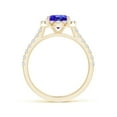 thumbnail image 2 of Angara Natural 1.9 Ct. Tanzanite with Diamond Halo Ring in 14K Yellow Gold for Women (Ring Size: 3), 2 of 9
