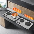 thumbnail image 3 of 1800W Double Hot Plate, Electric Cooktop with Cast Iron Burners for All Types of Cookware, Built-in or Countertop Burner, Stainless Steel, 3 of 10