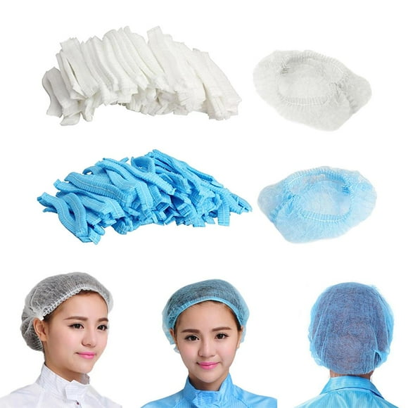 200 Piezas Desechable Cubierta De La Cabeza De Red Tapa Bouffant De Tejida Cola Gorro de pelo desechable