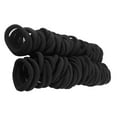 thumbnail image 3 of 100 Uds. Lazos para el cabello, banda elástica negra sin costuras para el cabello, coleta para cabello grueso y rizado, 3 of 11