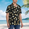 thumbnail image 5 of Xecao Daisy print Hawaiian shirt - a stylish short-sleeve button-down for men, perfect for casual beach and tropical outings., 5 of 9
