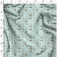 thumbnail image 3 of Soimoi Green Georgette Viscose Fabric Bear & Rabbit Animal Print Fabric by Yard 44 Inch Wide, 3 of 6