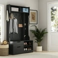 thumbnail image 3 of Furvclv Hall Tree With 6 Hooks, Coat Hanger, Entryway Bench, Drawers, Open Storage Shelves, Multiple Functions Hallway Coat Rack For Front Door Entrance Mudroom, 3 of 9