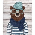 thumbnail image 1 of Safdie & Co. Throw Ribbed Printed Flannel Chilly Bear, 1 of 4