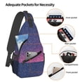 thumbnail image 3 of Lsque Violet Glitter Pattern Cross Chest Bag Diagonally – Premium Durable Front Chest Sling with Adjustable Padded Strap, High-Capacity Storage, 3 of 8