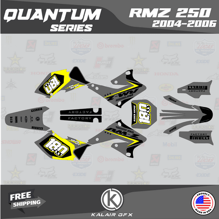 Kalair GFX Graphics Kit for Suzuki RMZ250 (2004-2006) Quantum Series Kalair GFX Graphics Kit for Suzuki RMZ250 (2004-2006) Quantum Series